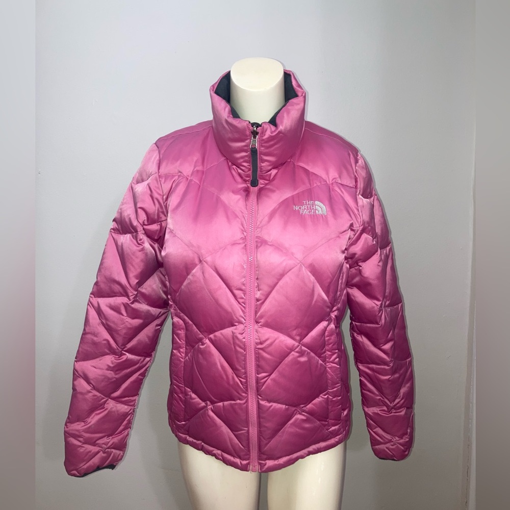 The North Face Pink Goose Down Puffer Winter Ski Snow Quilted Lined Jacket 550